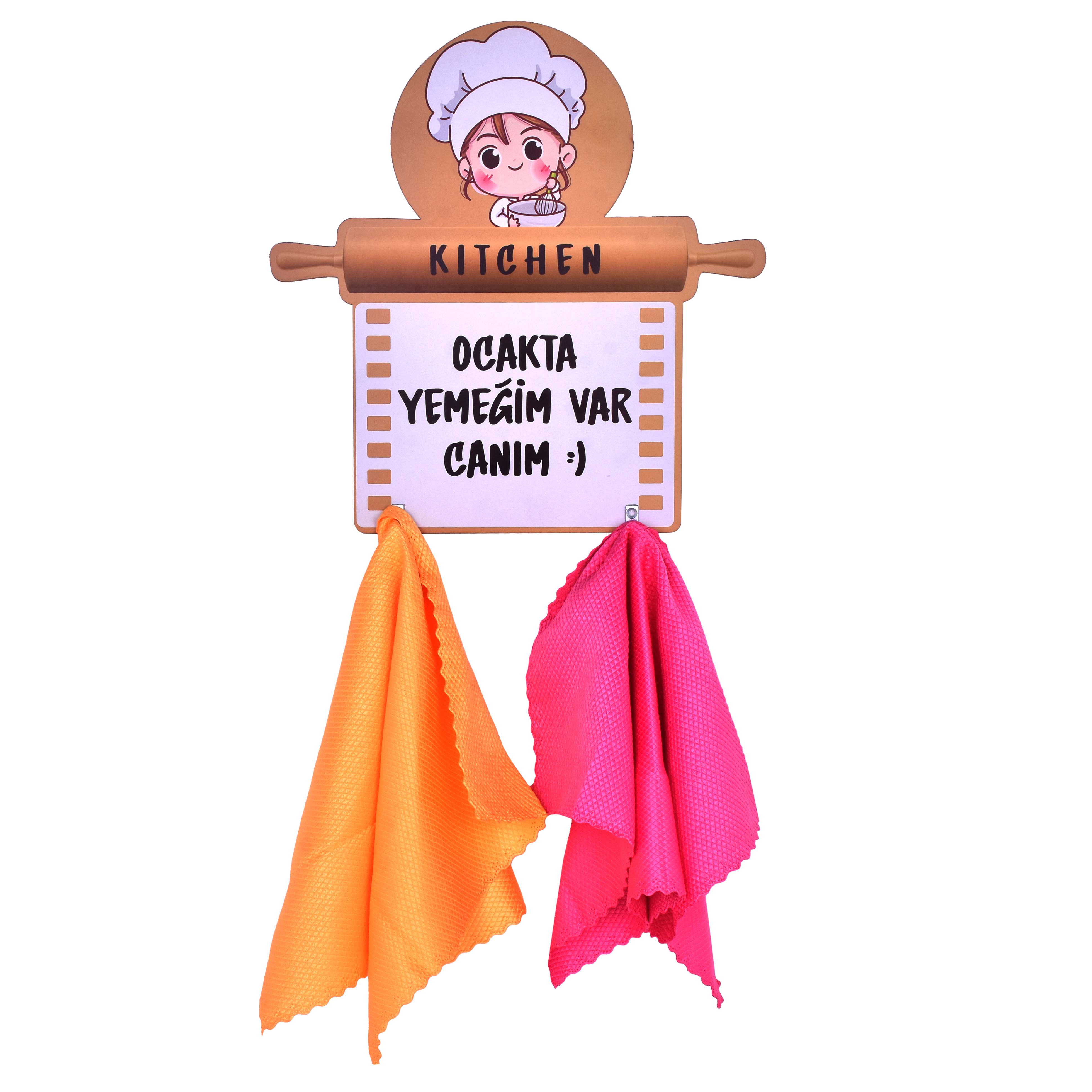 Ahşap Dekoratif Çok Amaçlı Mutfak Askısı Desen 3