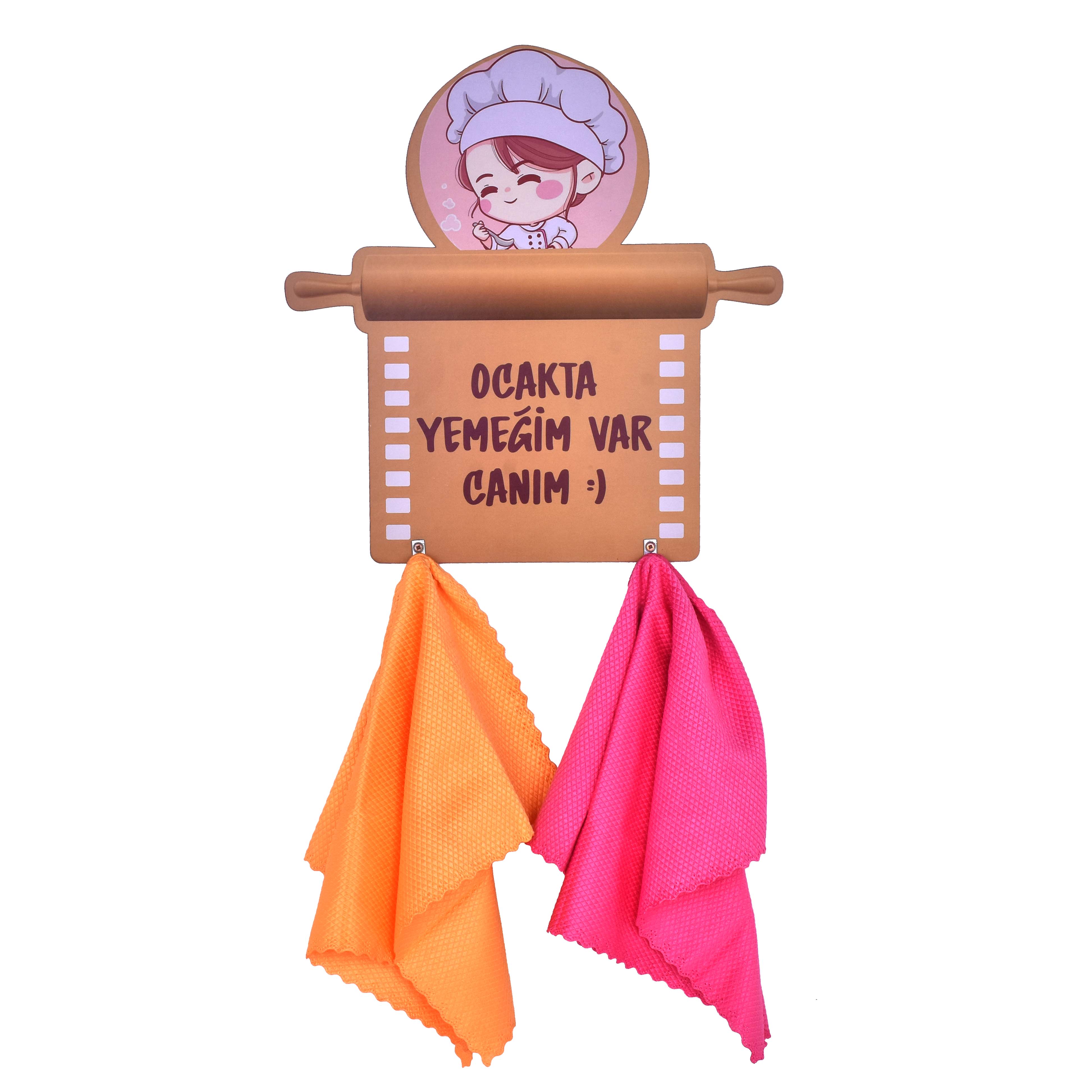 Ahşap Dekoratif Çok Amaçlı Mutfak Askısı Desen 4