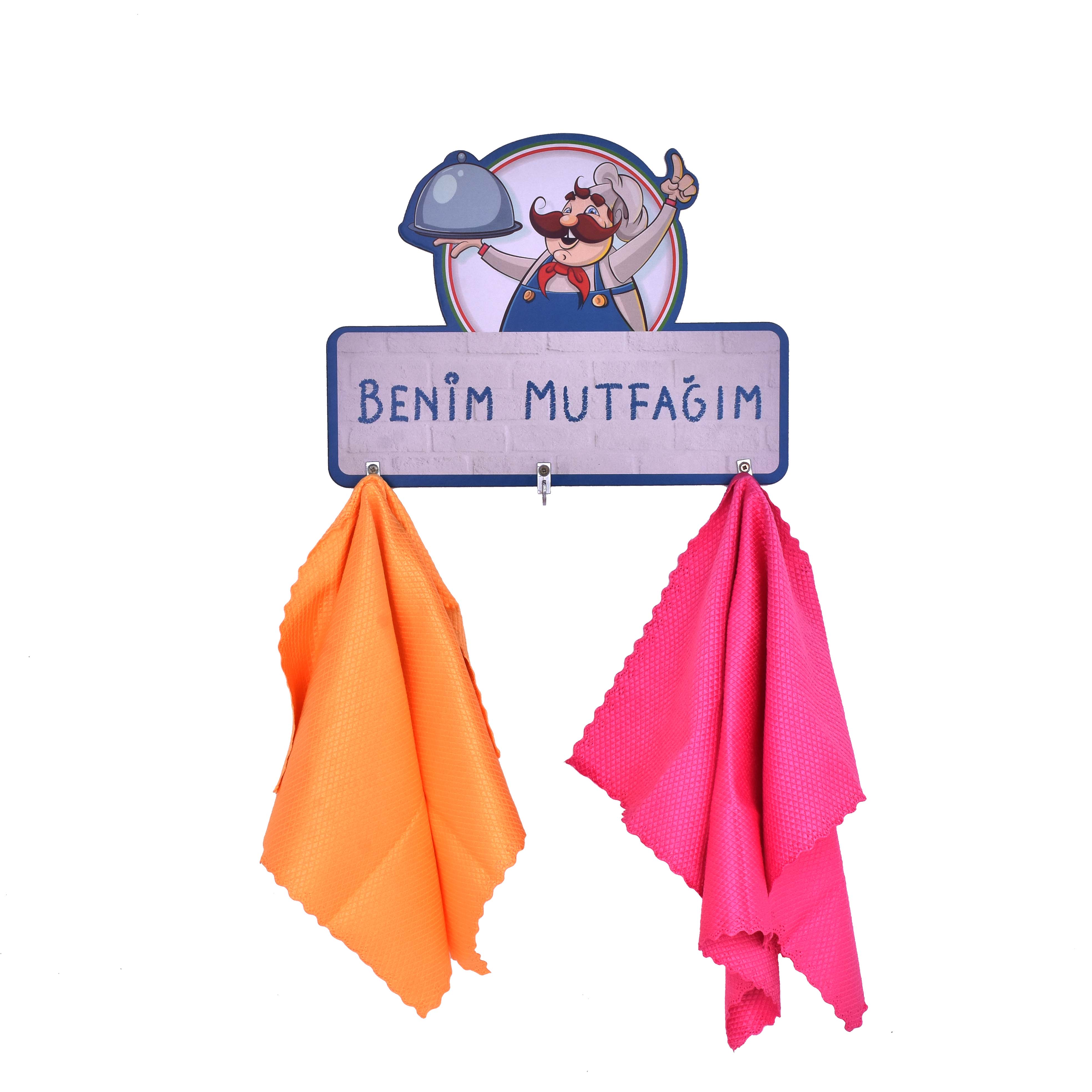 Ahşap Dekoratif Çok Amaçlı Mutfak Askısı Benim Mutfağım 2